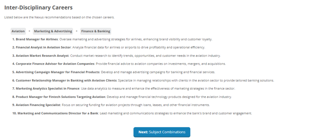 Interdisciplinary Career Exploration: